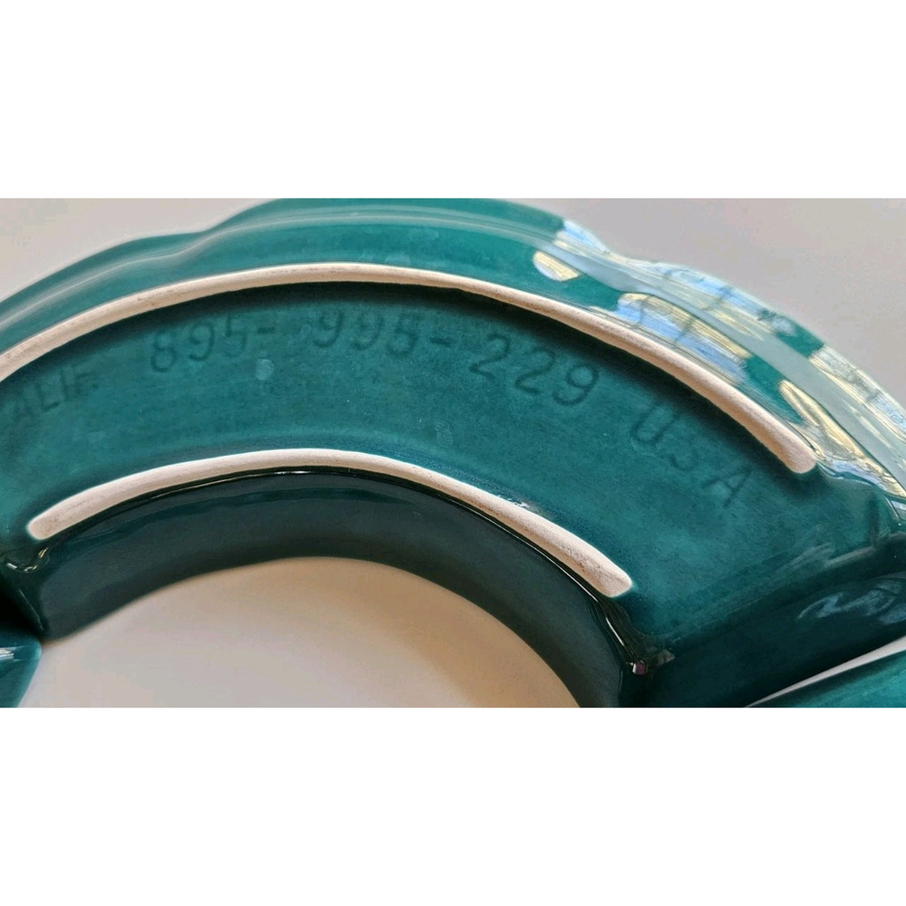 MCM California Pottery Turquoise #895 Lazy Susan 3-Piece Serving Tray Set - Picture 11 of 12